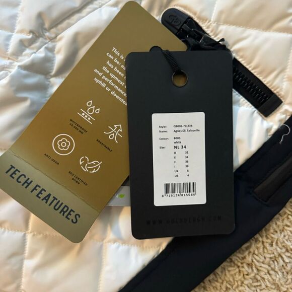 Goldbergh Agnes Cecile Ski Bibs Pants Salopettes White Black NWT US 4 - Picture 4 of 10